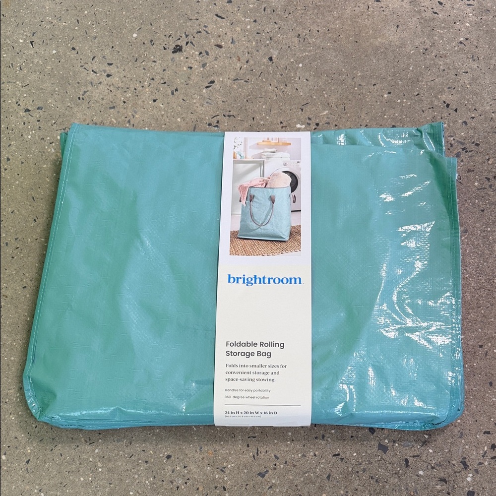 Brightroom Teal Foldable Rolling Storage Bag